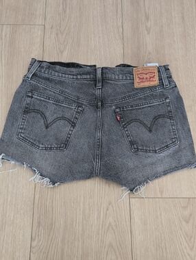 Levi's Women's Black/Grey Washed Denim Cutoff Shorts